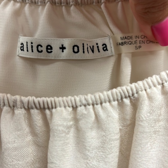 Alice + Olivia Silk Alta Floral Print Peasant Top S - Picture 4 of 7
